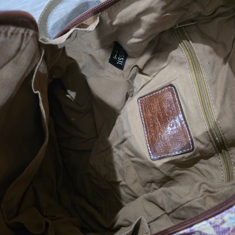 Fossil Womens Mini Backpack Small Floral Patchwork Canvas Tapestry Boho - Picture 11 of 11